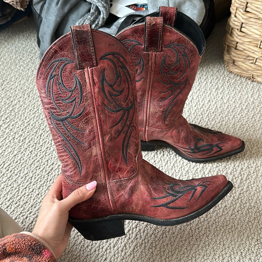 Justin red alligator skin boots